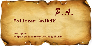 Policzer Anikó névjegykártya